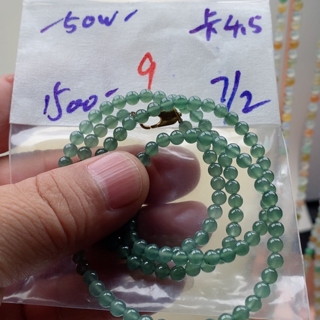 定制翡翠未镶嵌翡翠珠链