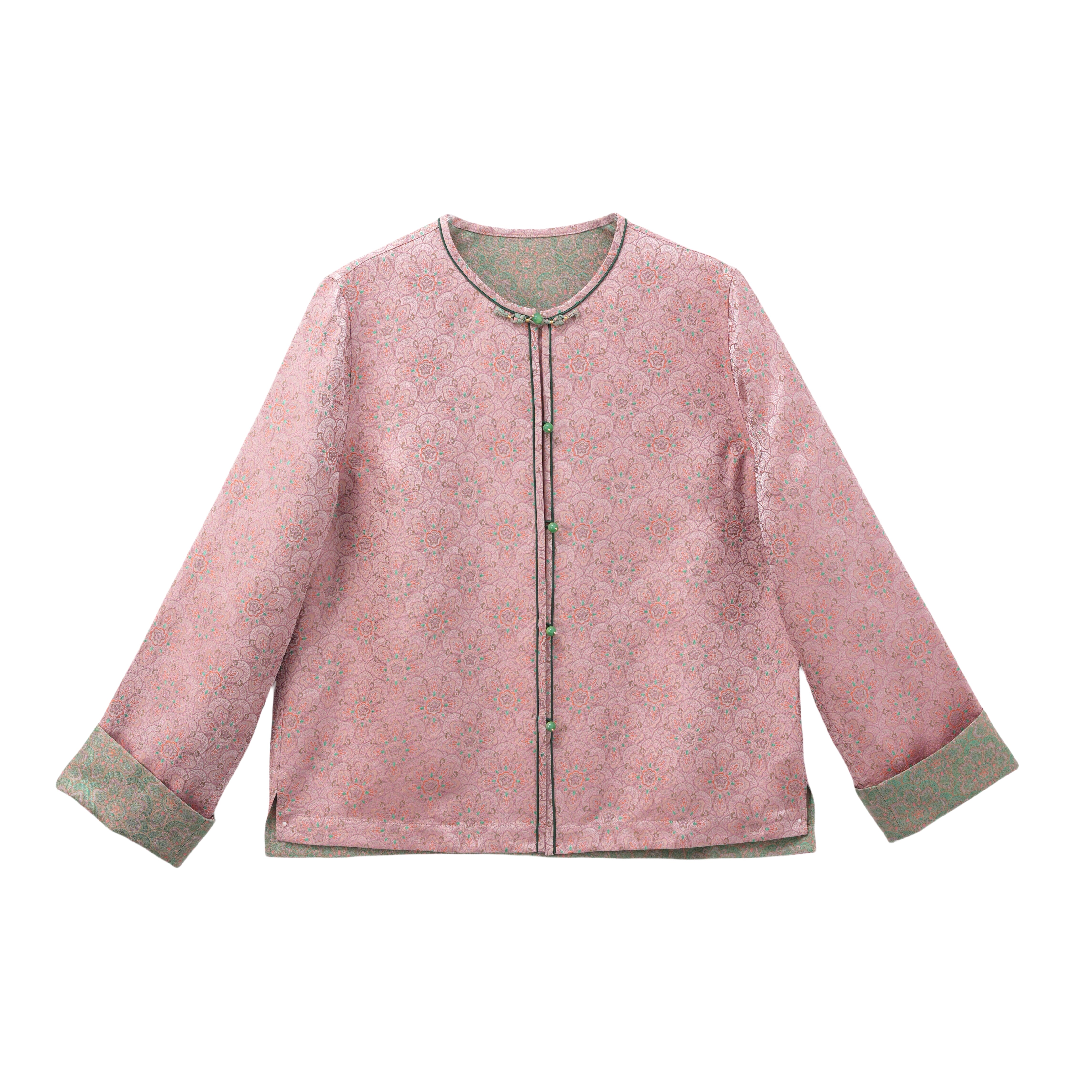 念汐-YZ860078新中式桑蚕丝宋锦复古时尚民国风气质外套女装休