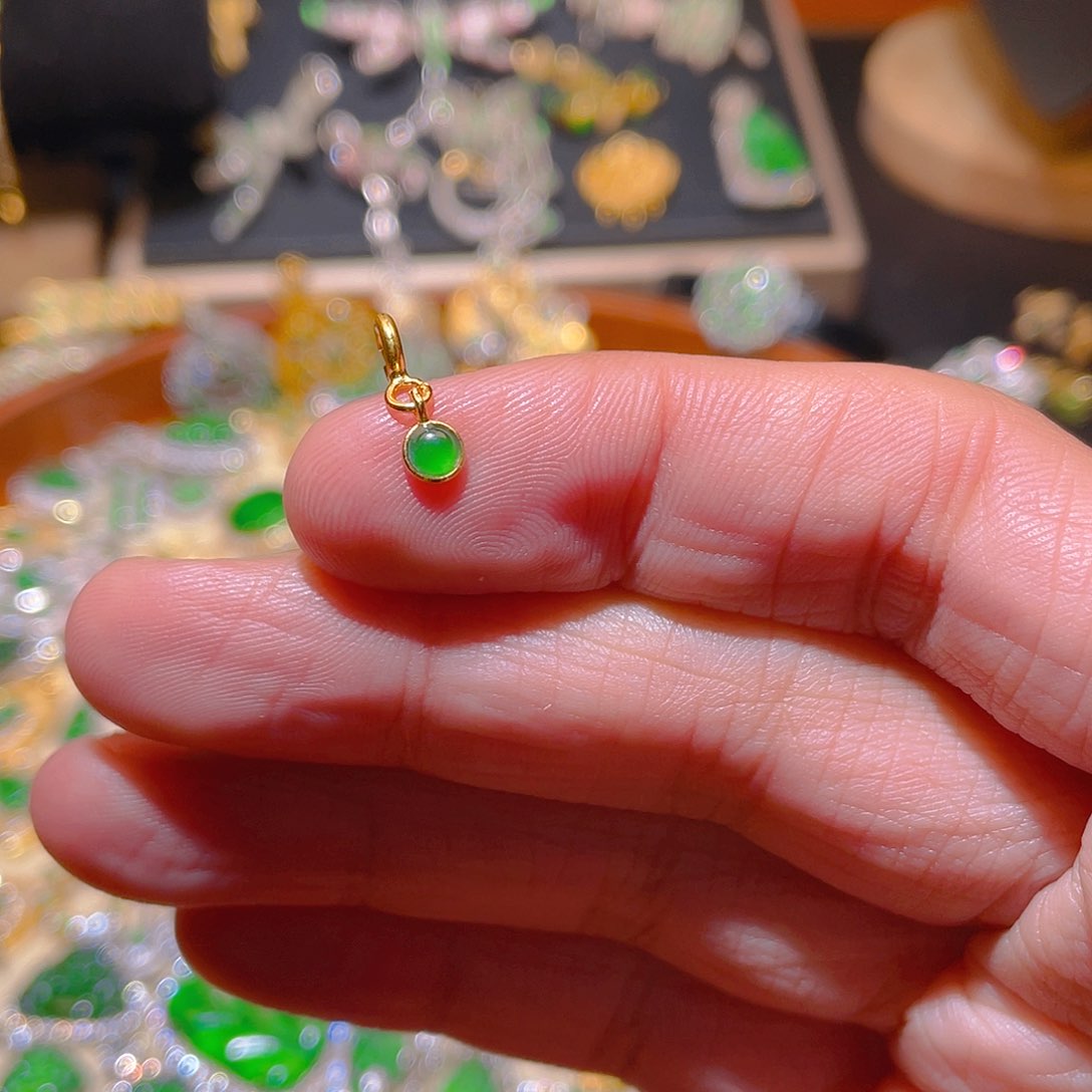 翡翠吊坠(不含链)银S925镶嵌