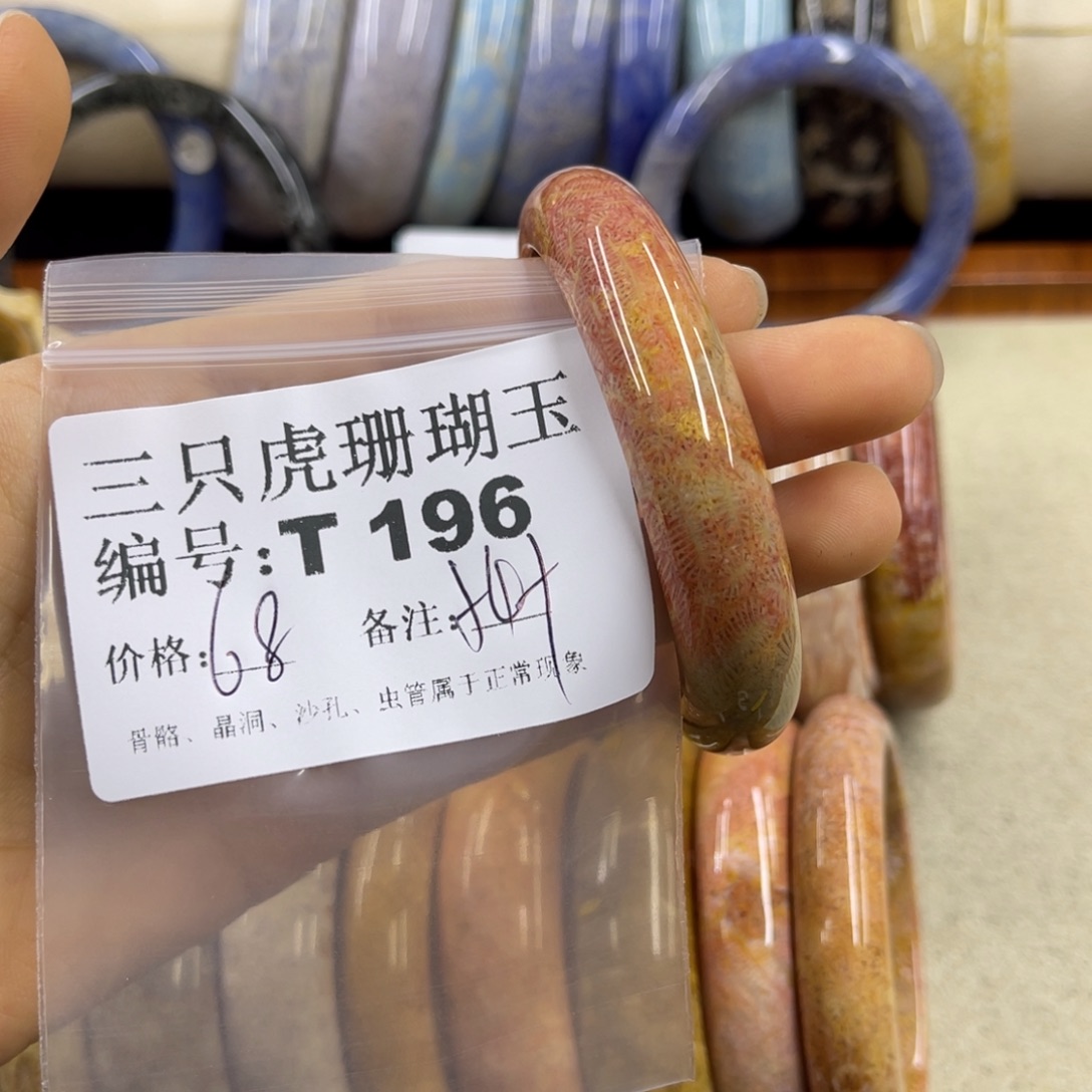 天***。硅化珊瑚（珊瑚玉）未镶嵌h