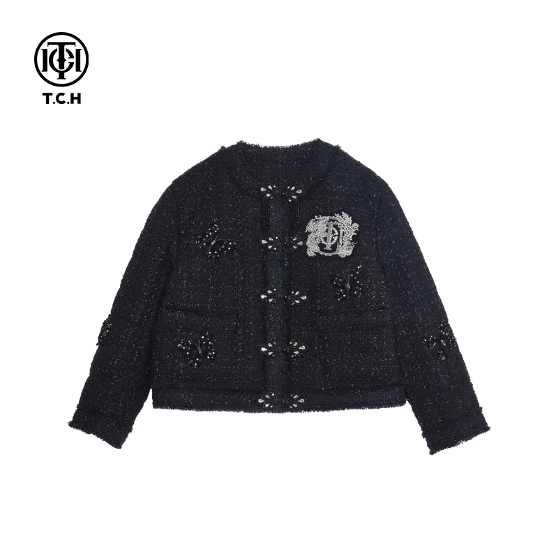 TCH新中式盘扣气质轻薄羽绒服女2024秋冬新款外套T72D198110