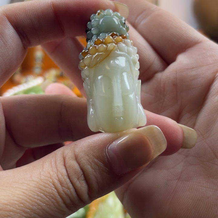 墨***青蛇纹石玉未镶嵌吊坠