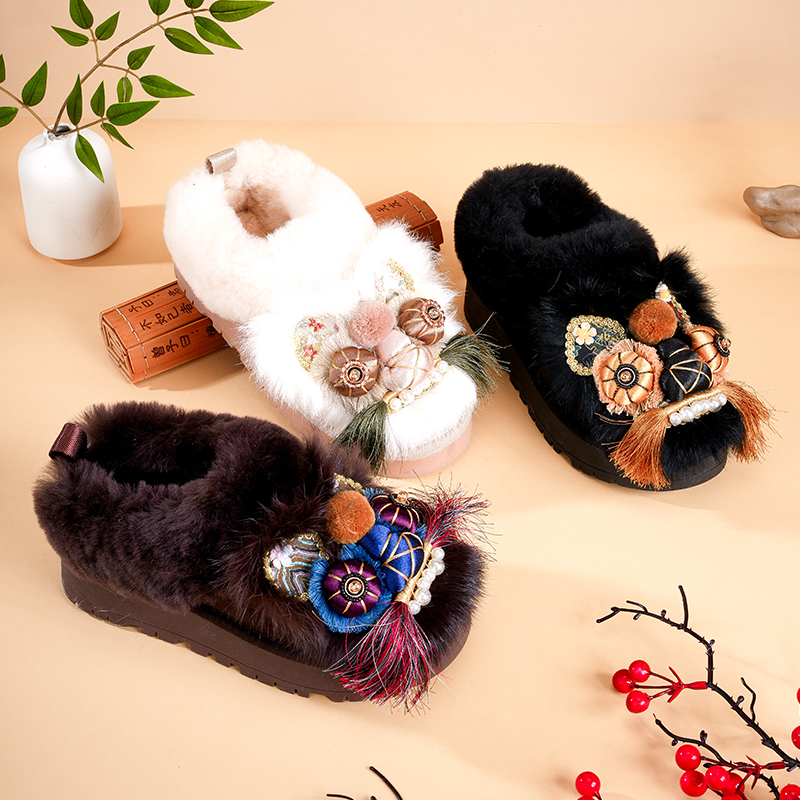 2025新款虎头鞋保暖棉鞋厚底鞋手工鞋8658-29