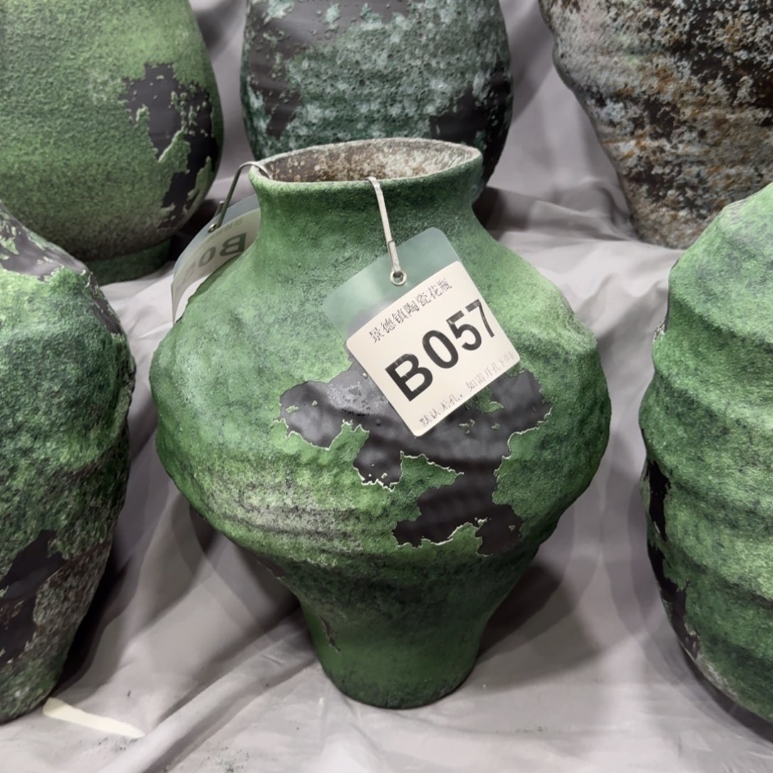 一***晴陶摆件景德镇高温花瓶编码b057高35口10默认无孔