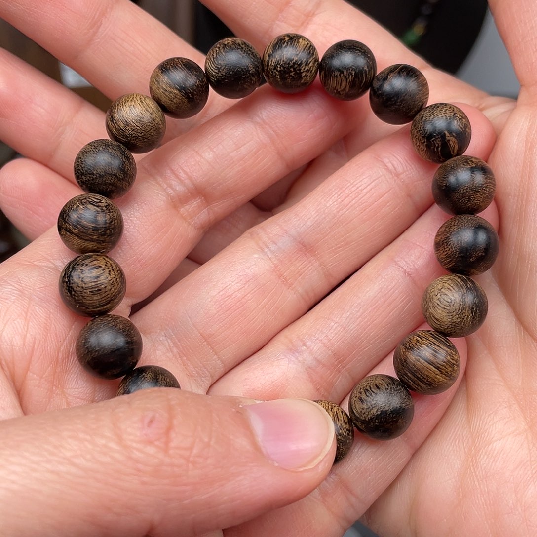 沉香手串善*水越南芽庄白棋1.0虎皮瘿子瘤疤