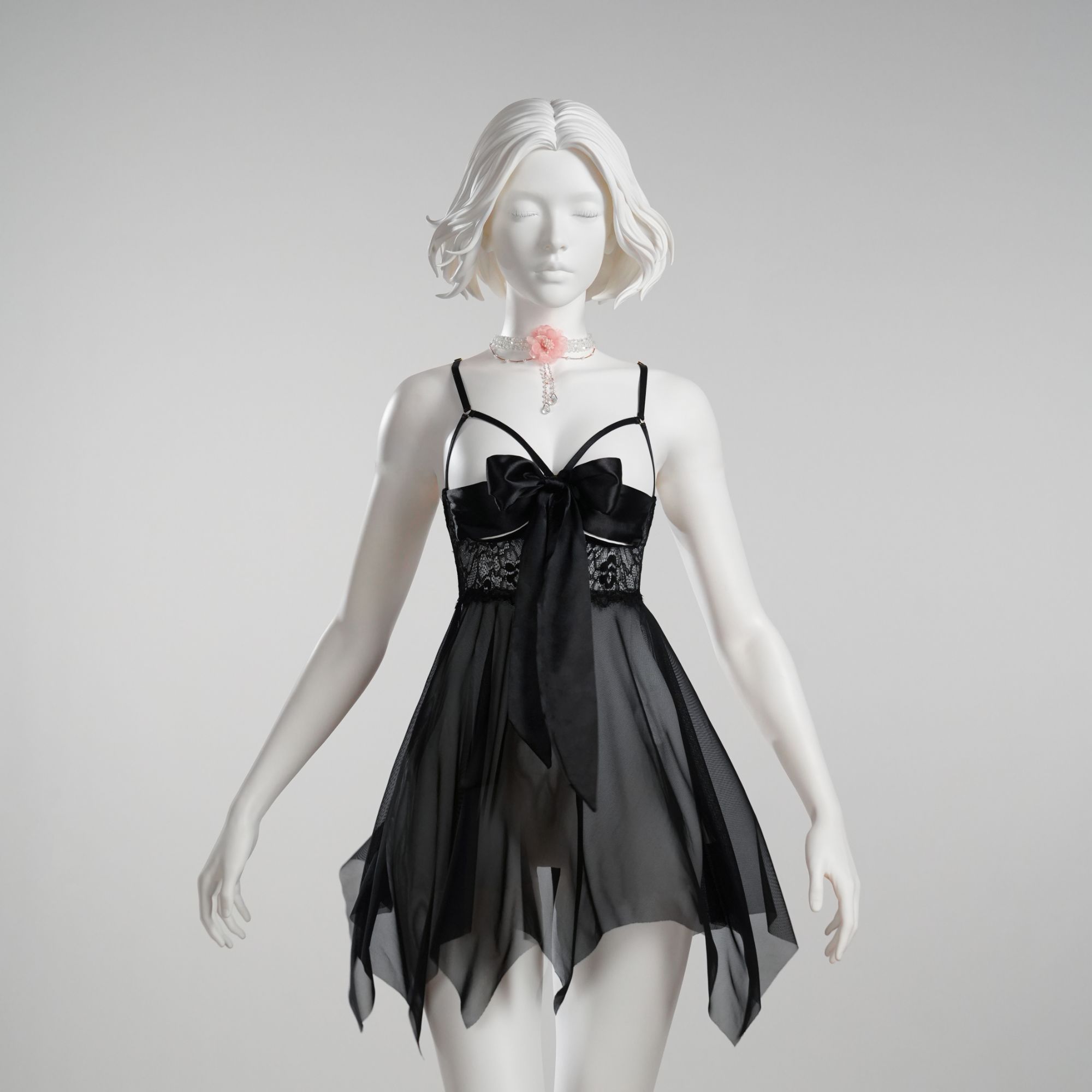 梦境 【90-220斤】GR蕾丝性感舒适蝴蝶结吊带睡衣 4476