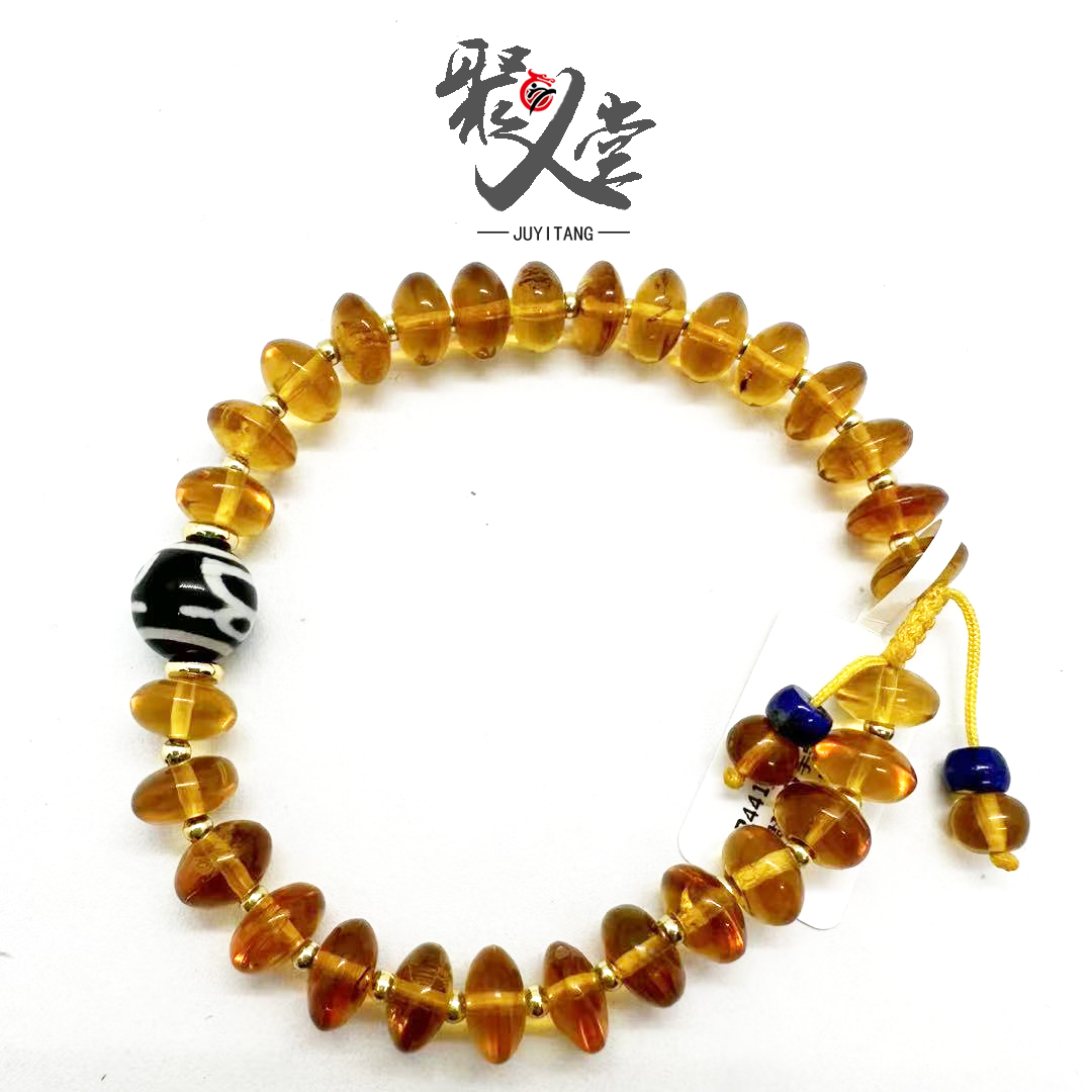 抚顺琥珀金珀算盘珠8mmDIYd单圈