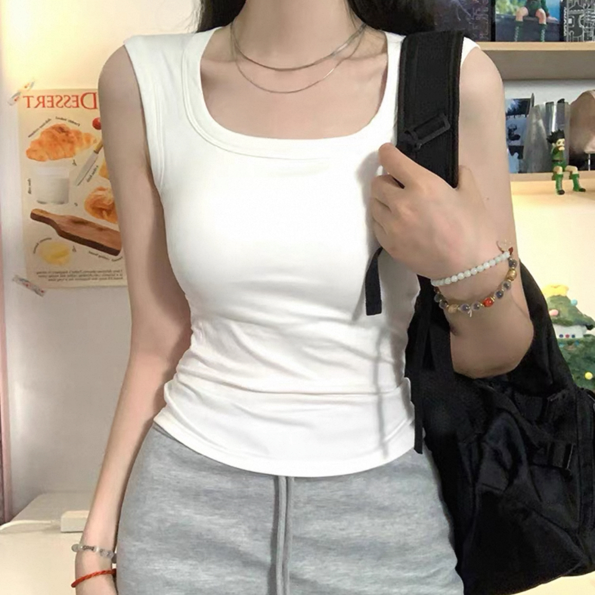 （77孤品no退换）春秋新款修身打底衫短裤上衣百搭性感