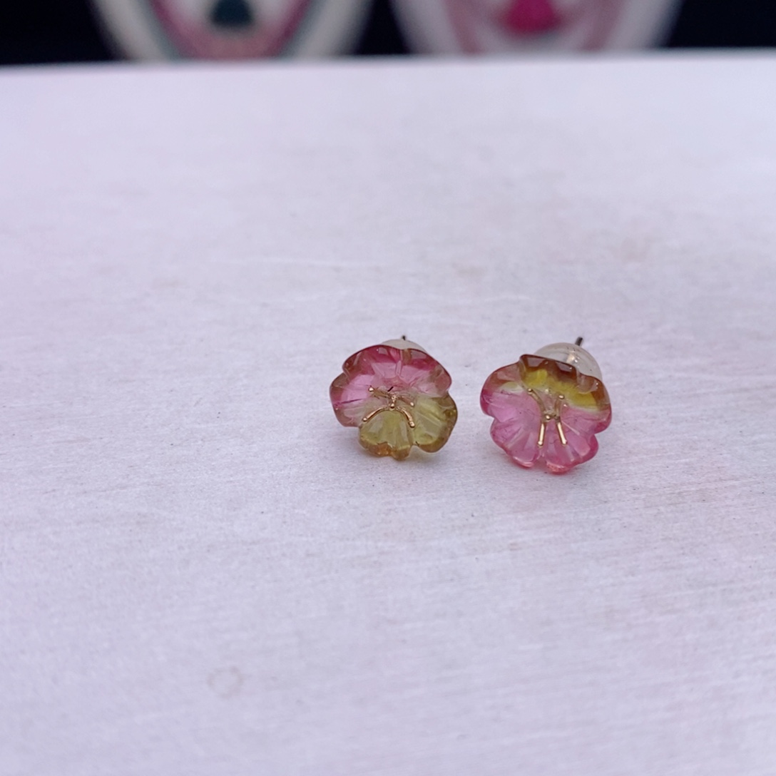 18K金镶嵌耳饰碧玺A耳饰