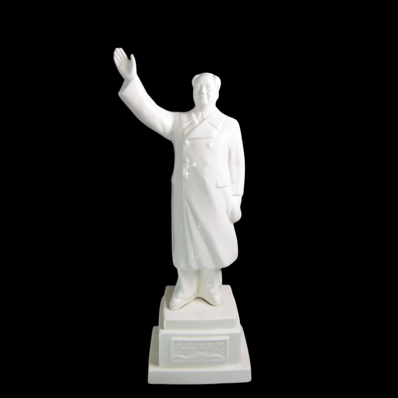 主席像全身陶瓷像小招手 中式