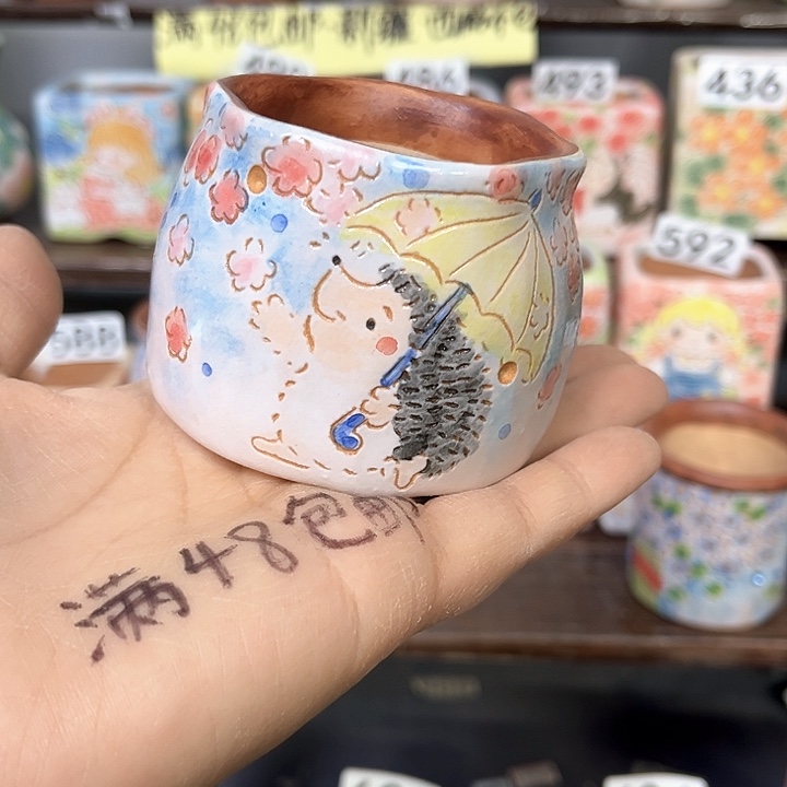 用***4手工制作多肉花盆