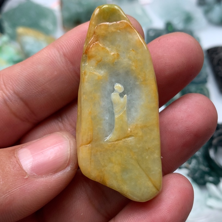 翡翠颈饰未镶嵌保真天然a货翡翠