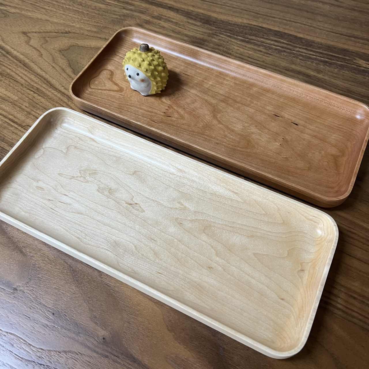 园丰 北美硬枫/红樱桃长方盘31cm长整木