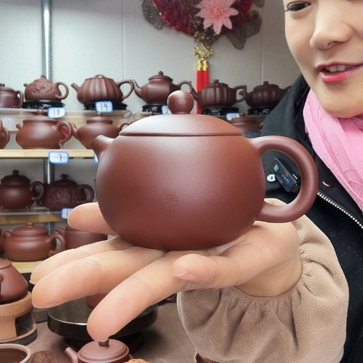 @***@茶壶紫砂西施半手微瑕160毫升
