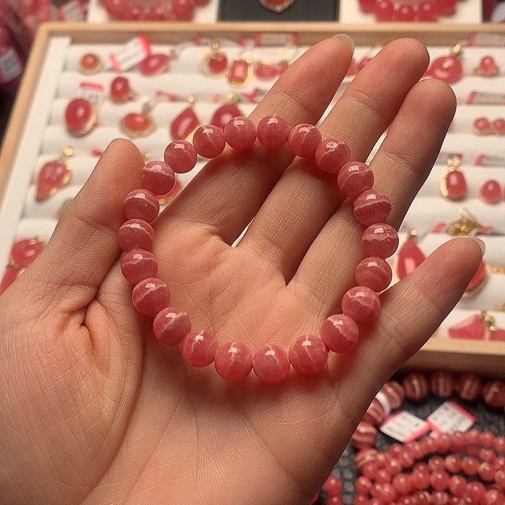 菱锰矿（红纹石）手绳未镶嵌