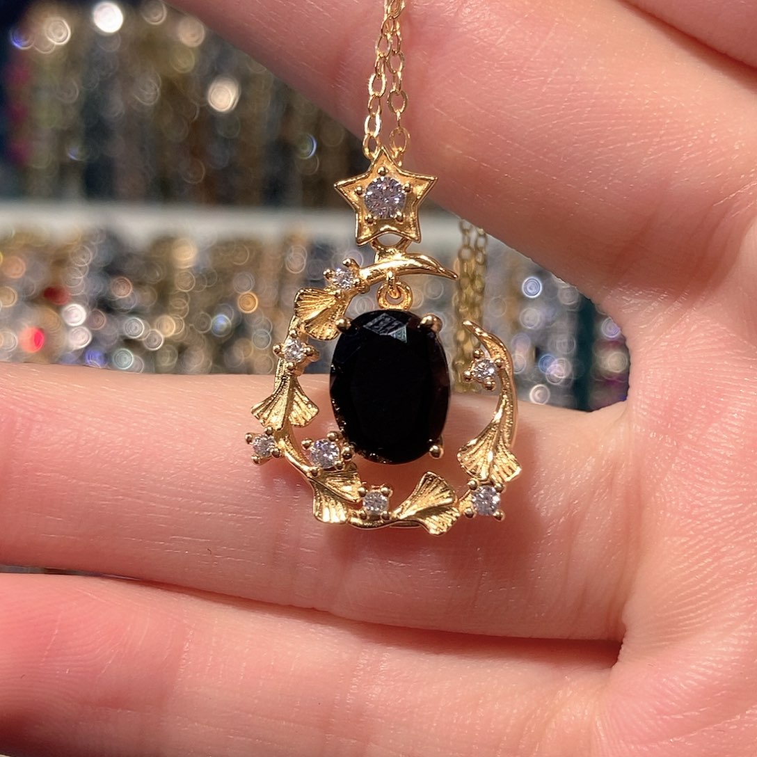 蓝宝石颈饰银S925镶嵌