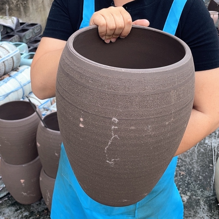 紫砂花盆口21高33瑕疵瑕疵