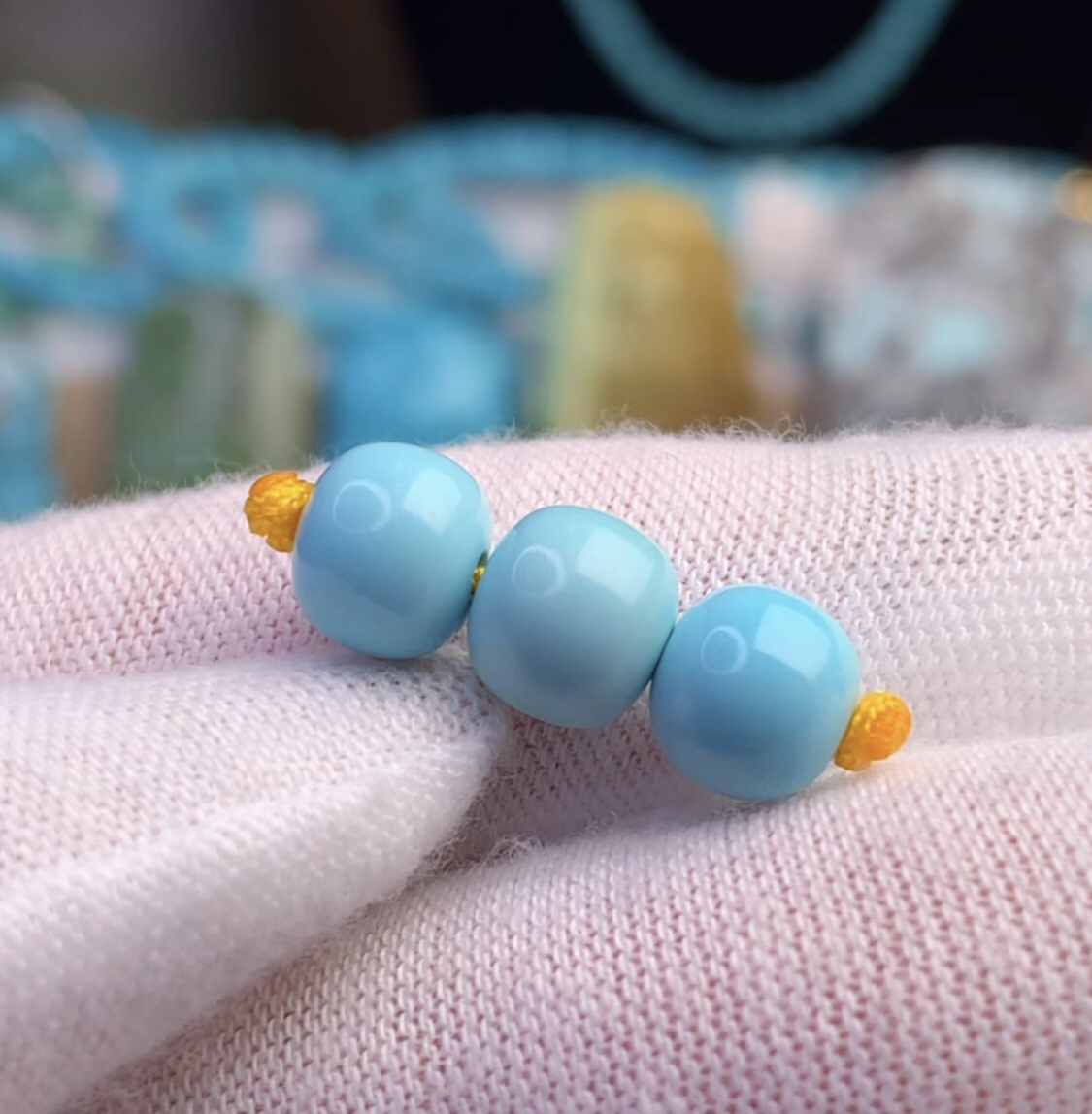 原矿绿松石老型套装7.3毫米，1.55克