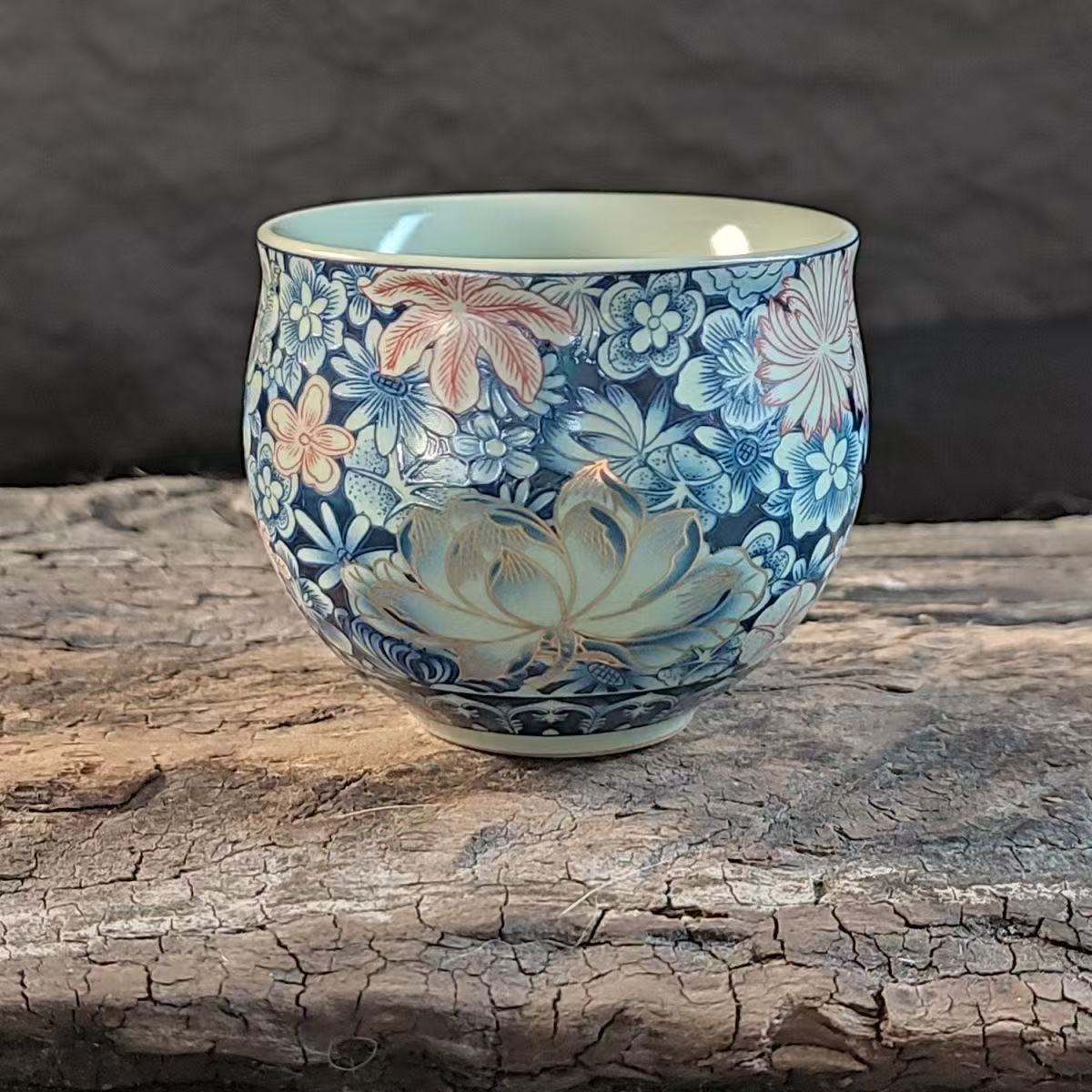 A005汝窑【繁花似锦】蛋杯