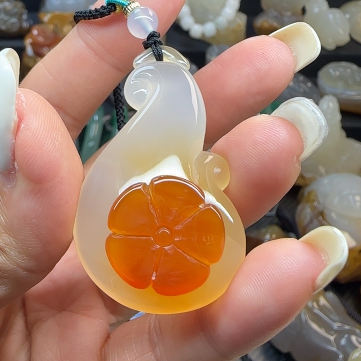 玛瑙/玉髓合金吊坠