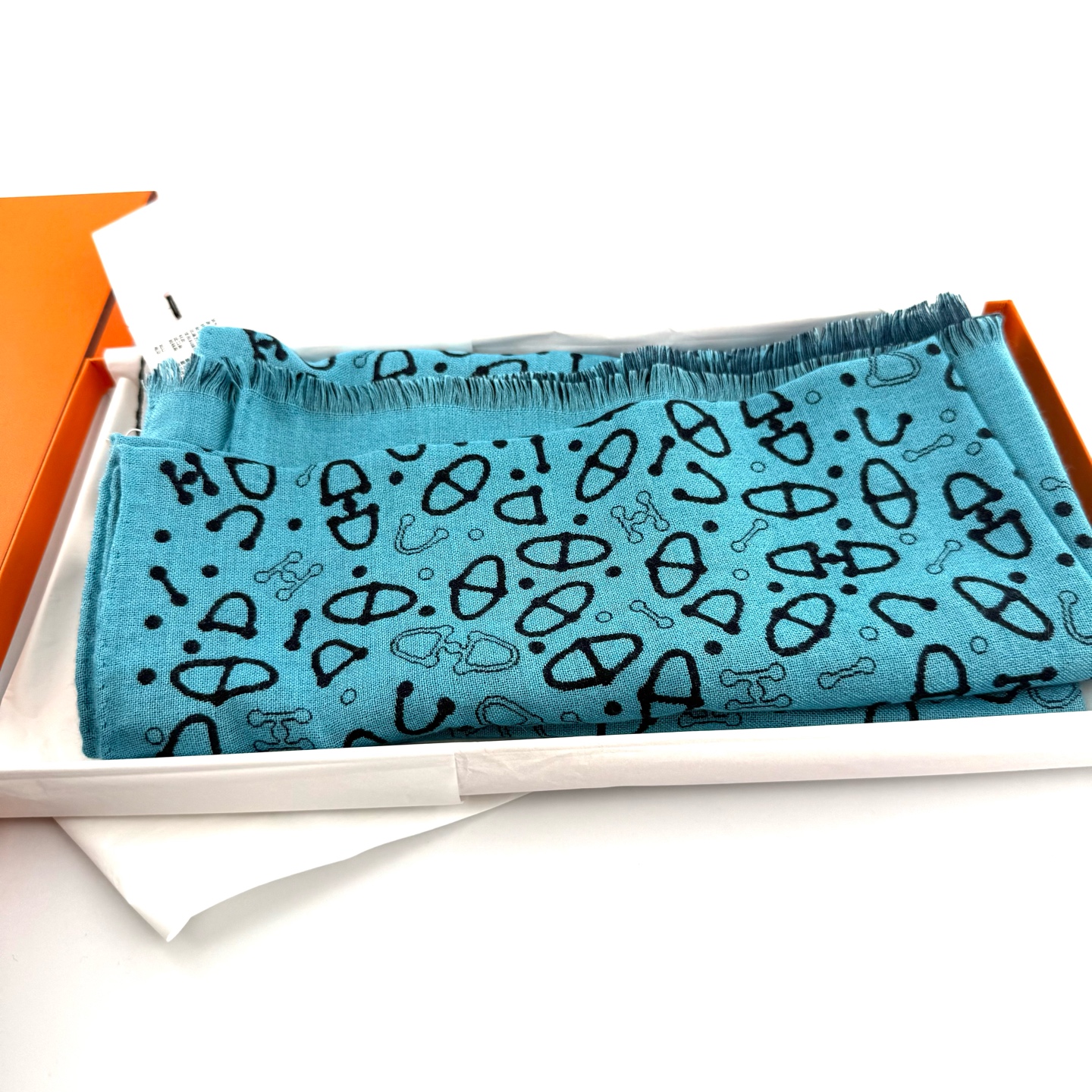 99新 Hermes/爱马仕 爱马仕蓝色围巾 E321