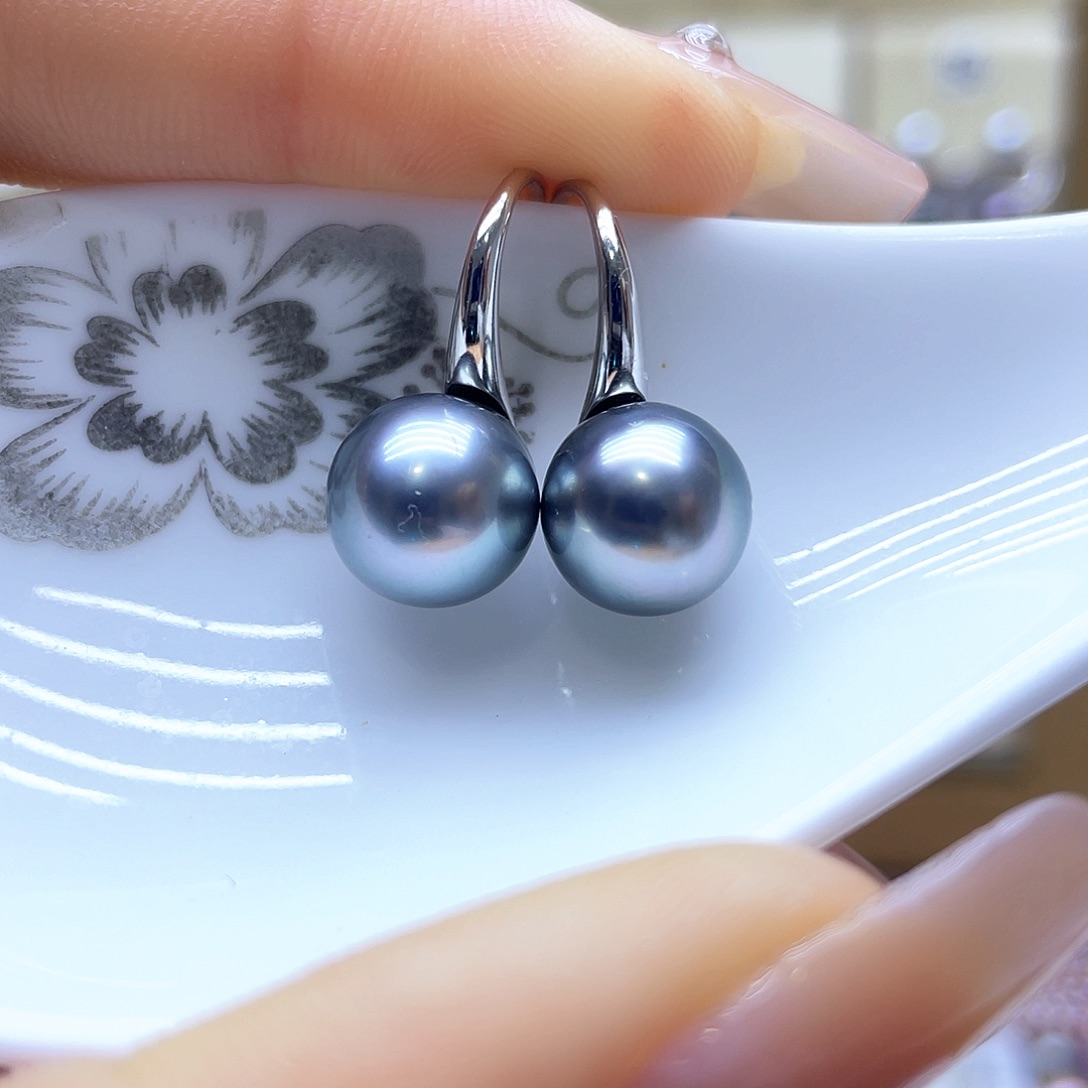 海水珍珠耳饰银S925镶嵌