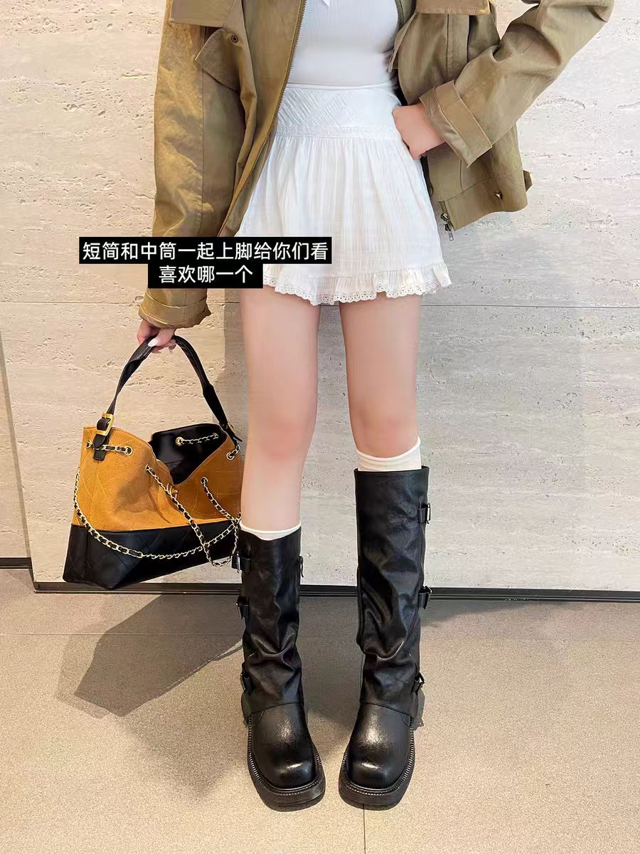 时尚骑士秋冬高筒中筒靴女鞋马靴单靴时装靴