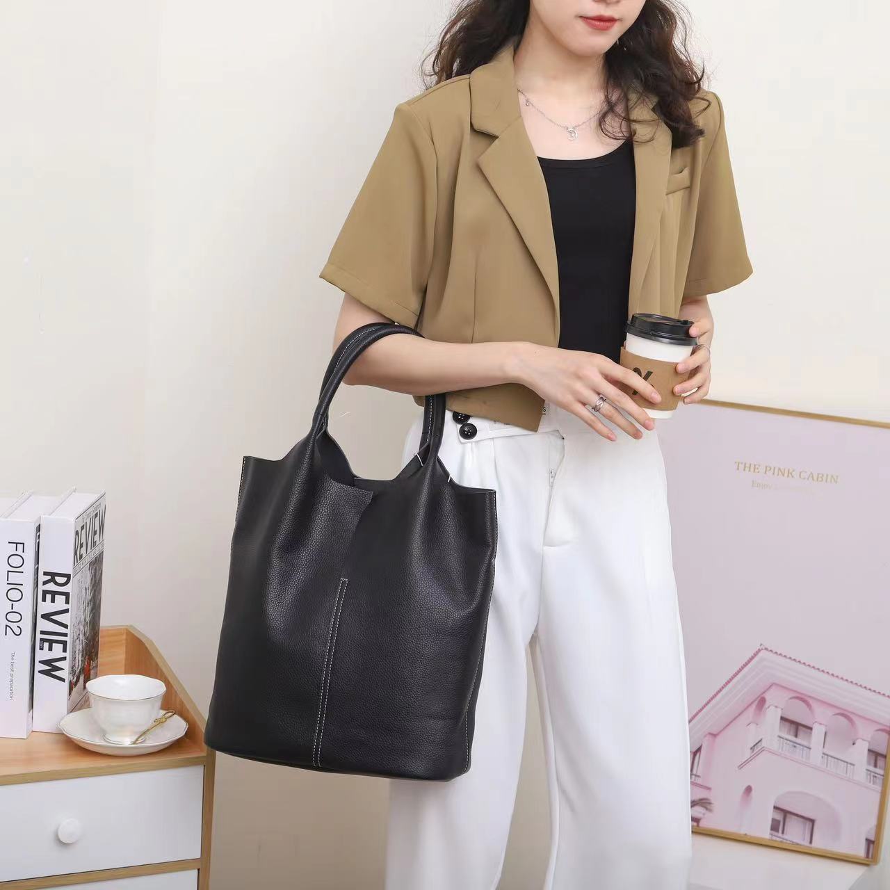 【尚恩CC】SLBL-9955-黑色-轻奢百搭手提腋下新款斜跨女包