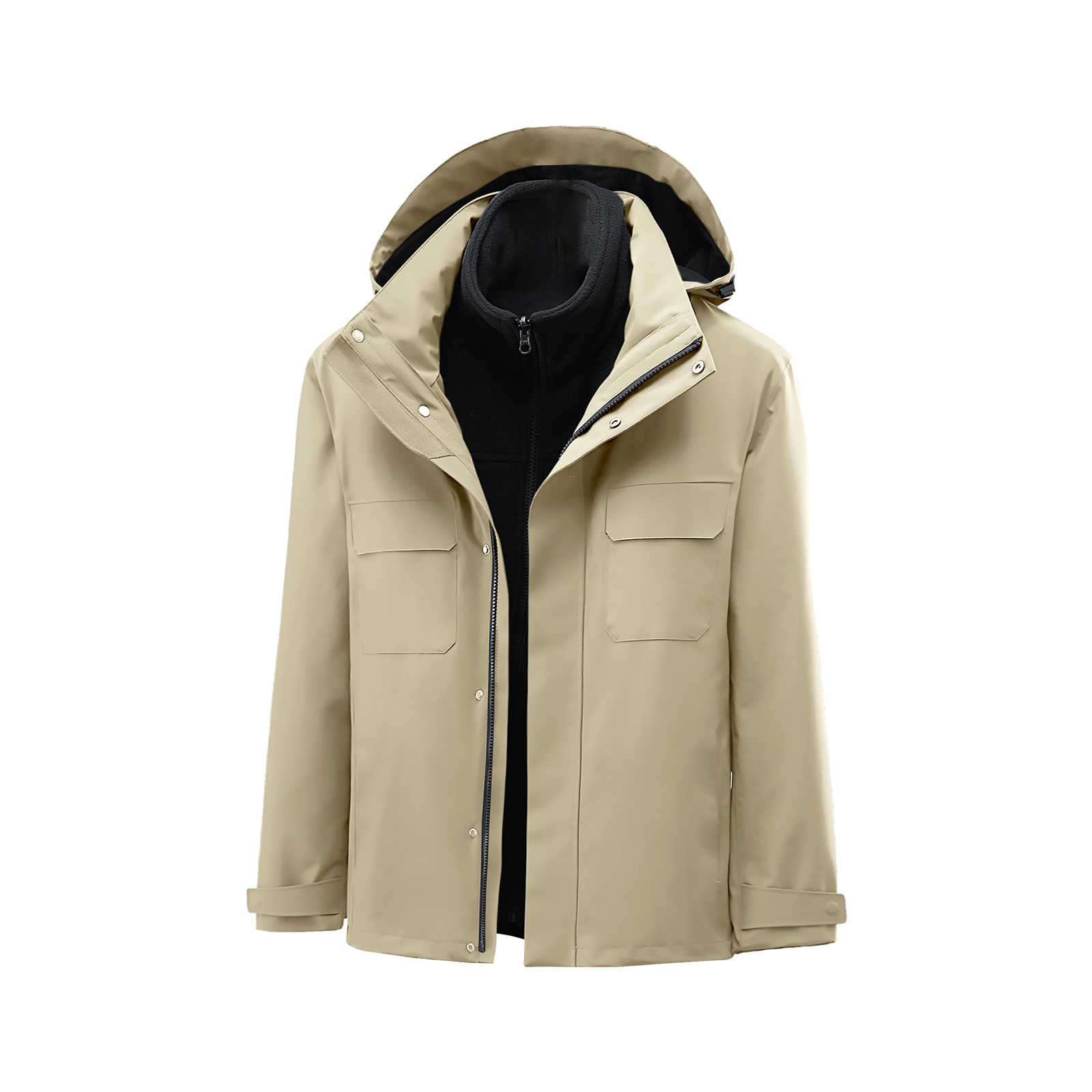 【A】 四防蓄温三合一冲锋衣夹克外套外套 卡其色4XL（不可退换）