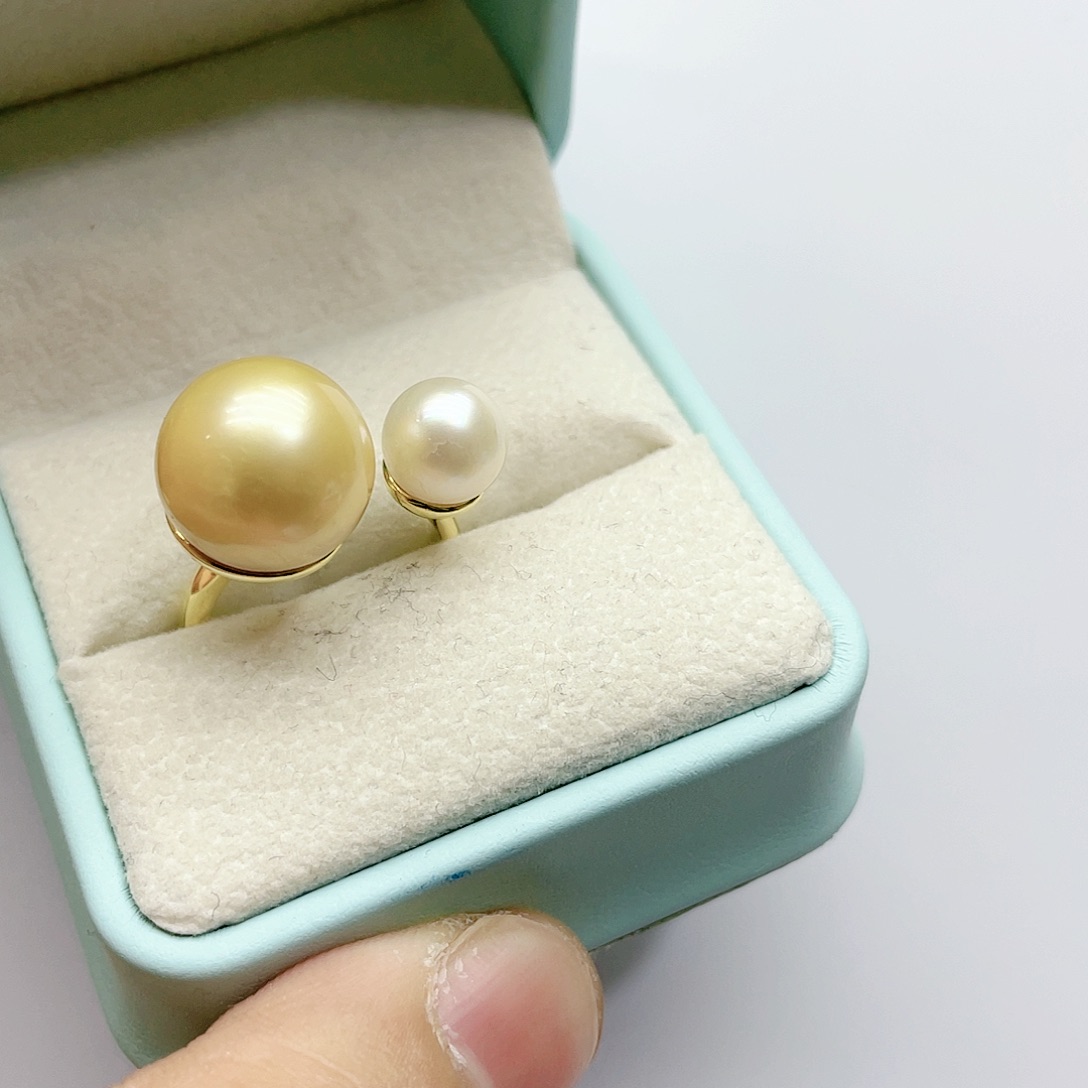 海水珍珠戒指银S925镶嵌