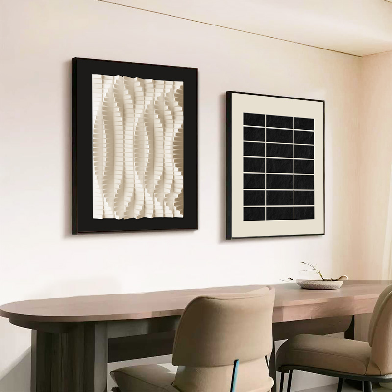 12款年轻抽象餐厅铝合金轻奢时尚竖版组合画卧室床头餐厅挂画