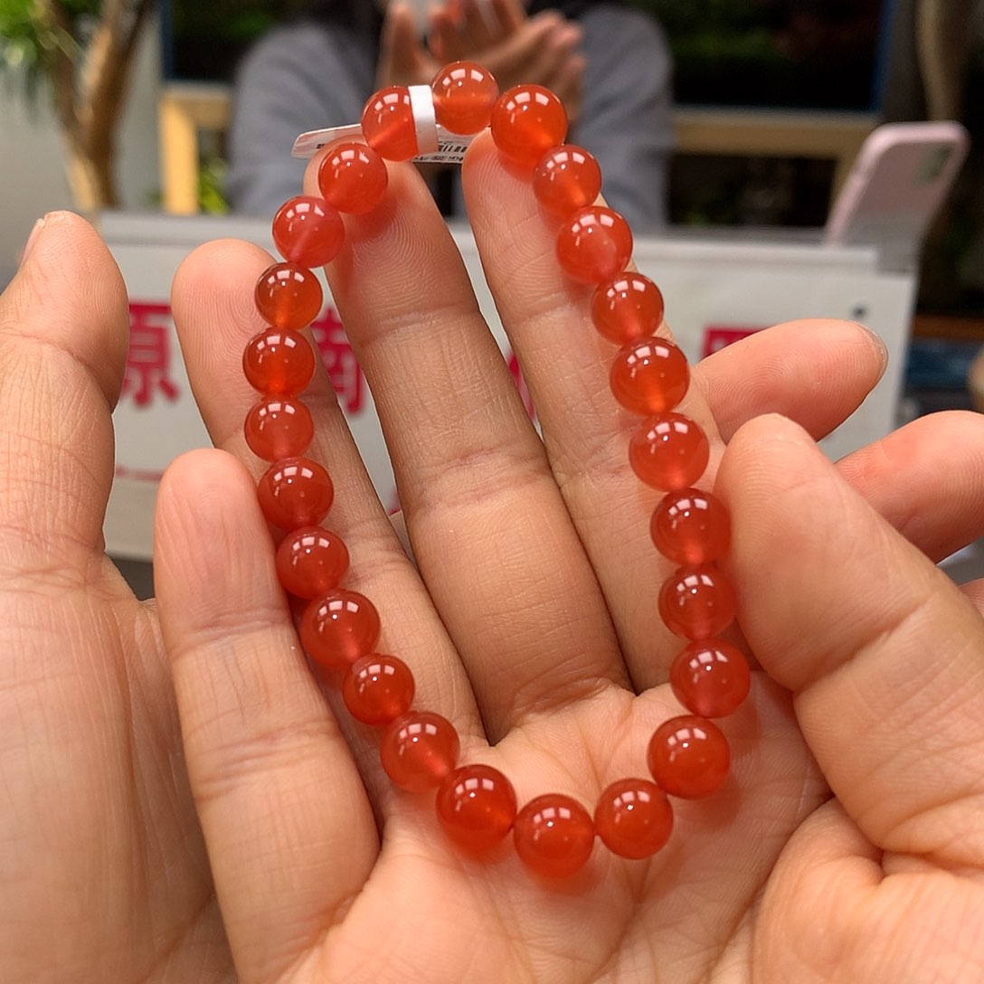 南红玛瑙南红7mm冰红手串未镶嵌