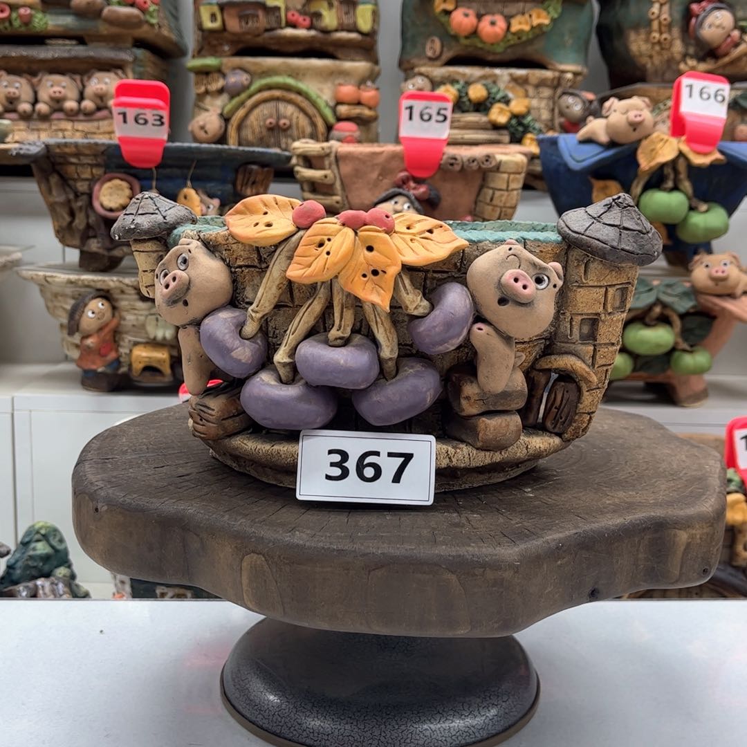 红陶花盆367粗陶