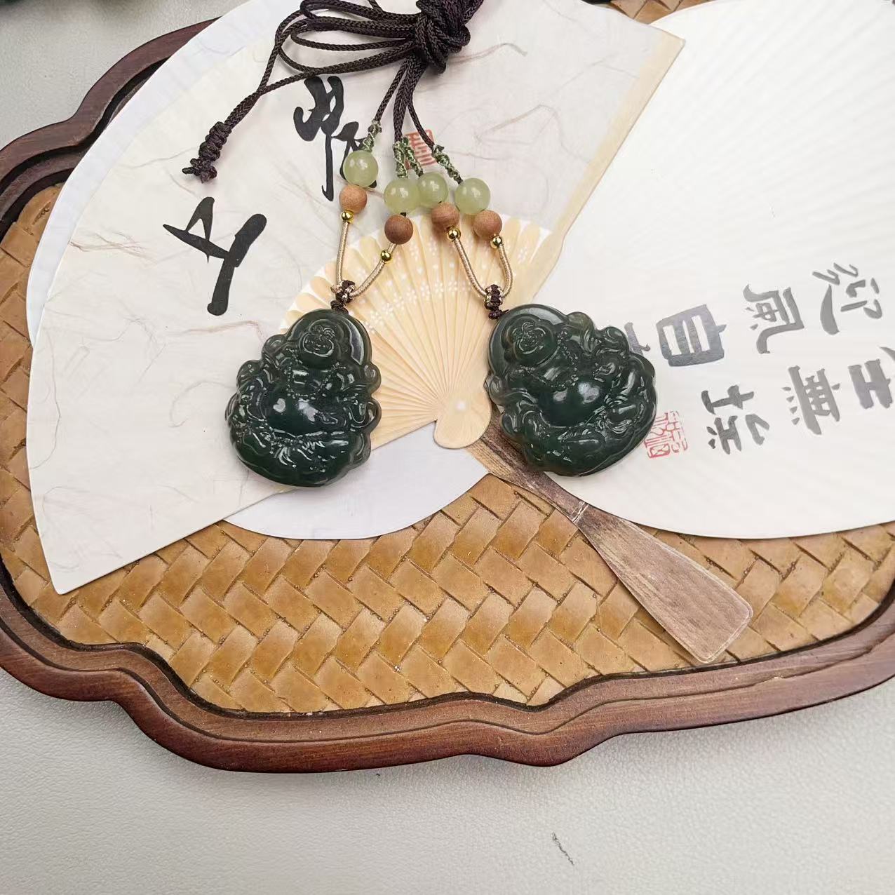 和田玉精致款弥勒佛吊坠 多样性发货拍一发一