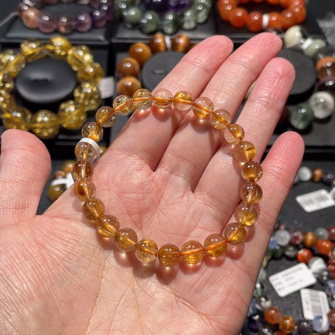 水晶手链未镶嵌菠**子发晶7.5mm