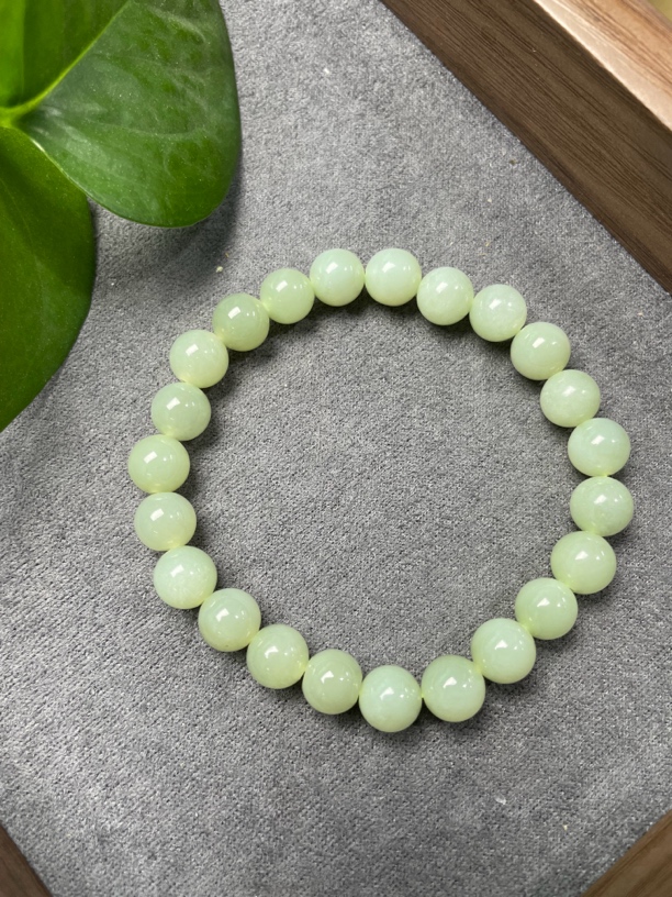  0667和田玉圆珠8mm单圈手链