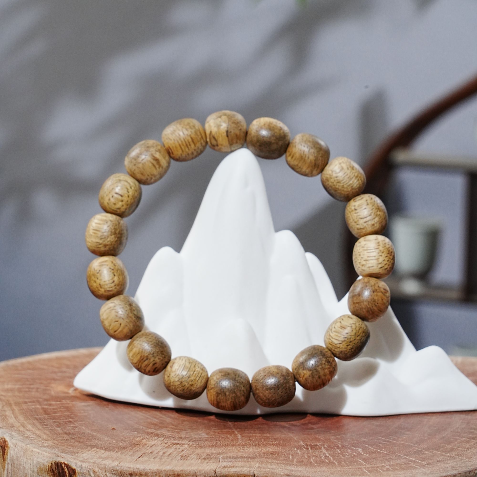 【正区】文莱黑油软丝瘤疤沉香桶珠手串  8.07g 250729035 A