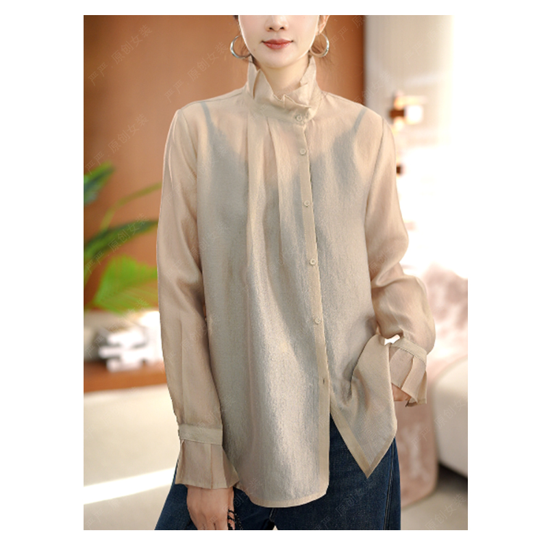 KOUFANLUO/蔻凡洛冬季新品时尚百搭休闲纯色花边领衬衫女D25492