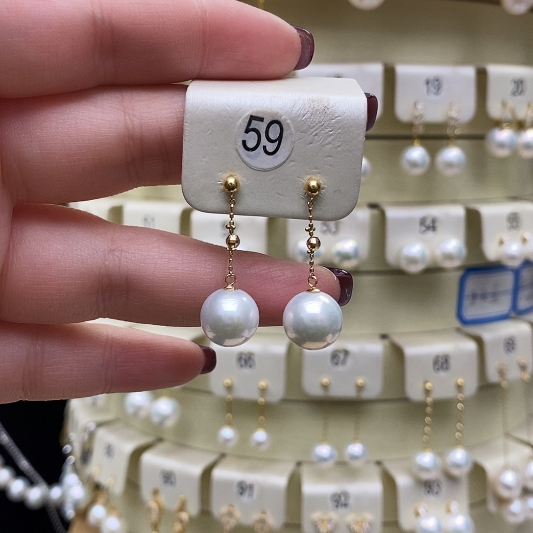 淡水珍珠耳饰18K金镶嵌