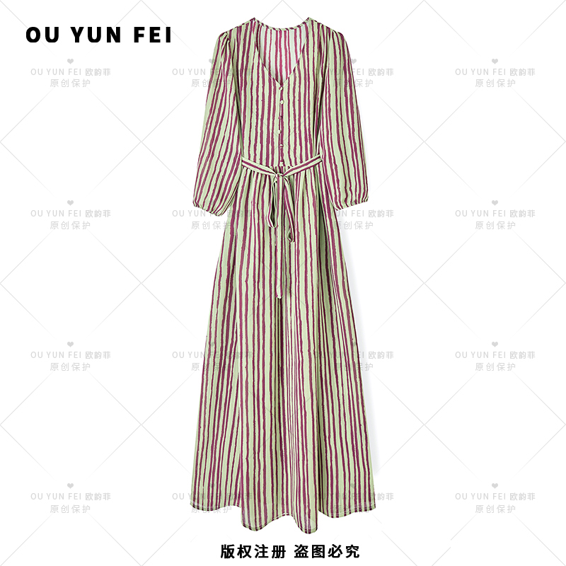 气质连衣裙夏季新款显瘦穿搭轻奢女装洋气高级长裙F2086