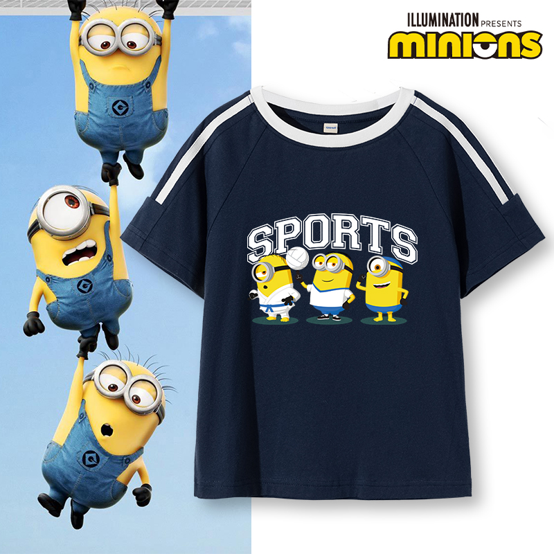 小黄人童装儿童短袖t恤男童2025新款纯棉休闲半袖女大童夏装上衣