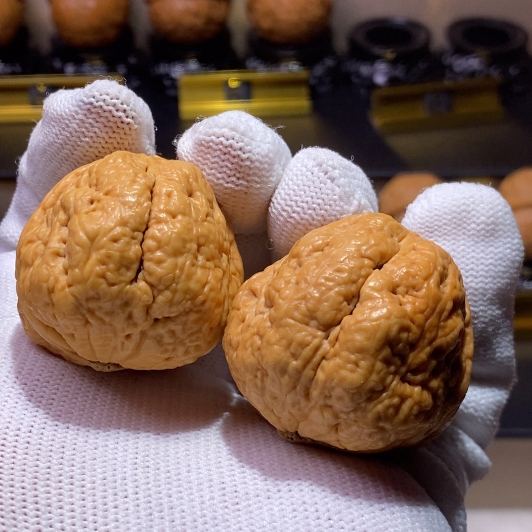 文玩核桃把件平头蟾38尺