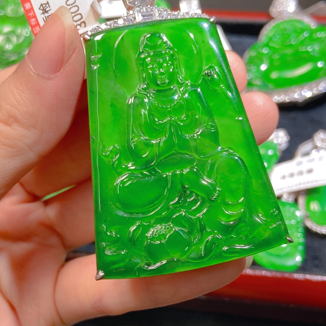 翡翠银S925镶嵌吊坠(不含链)