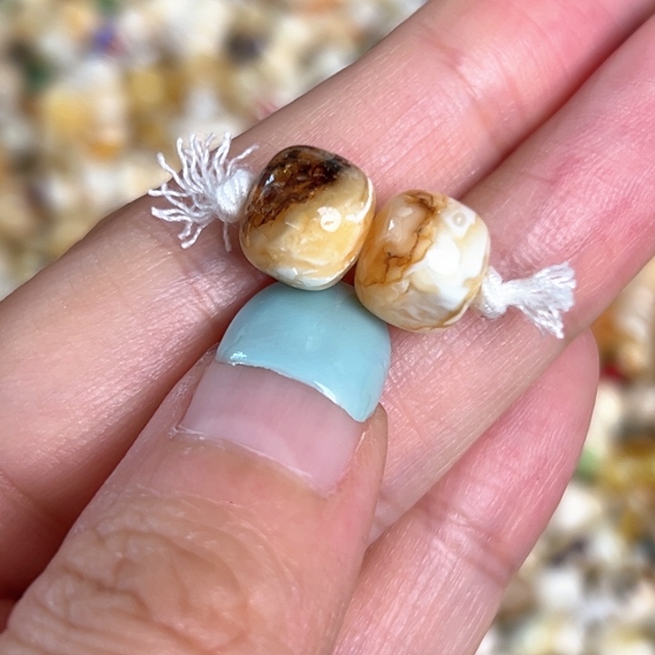 未镶嵌蜜蜡裸石9.5mm一对