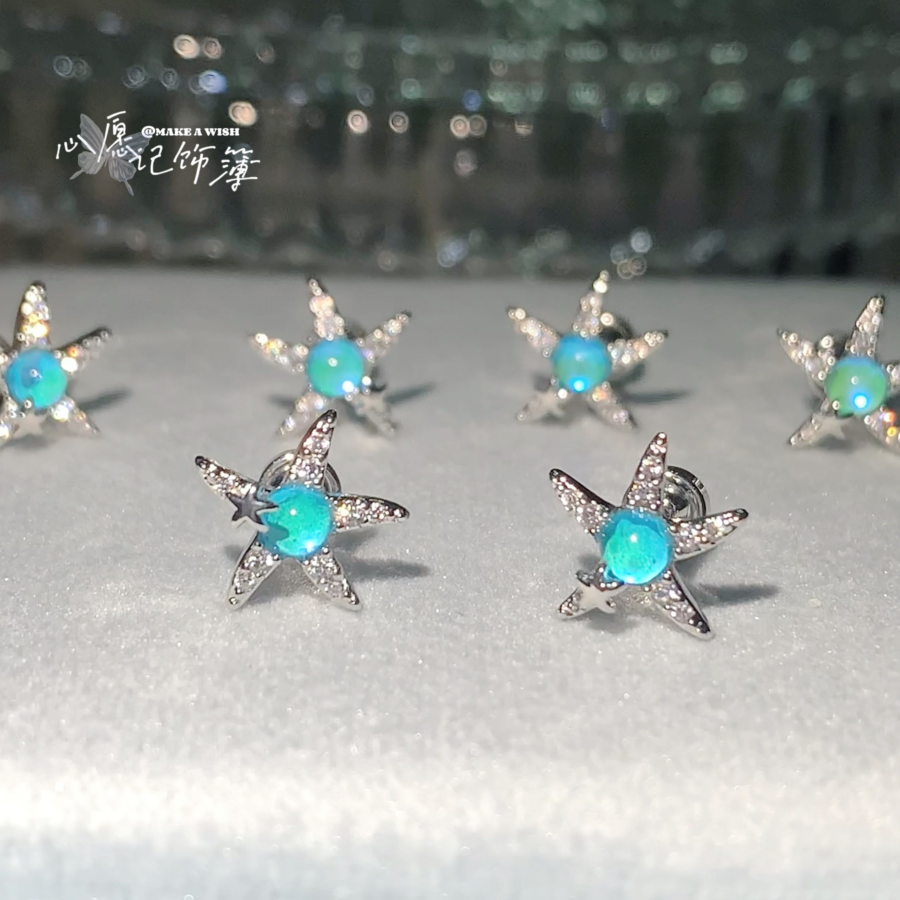 钛钢锆石耳饰 MAW 海岛日记/小海星钛钢百搭星星耳钉耳骨钉