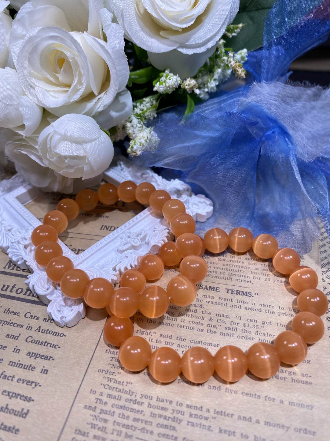 橙色猫眼10mm手串发一条B151