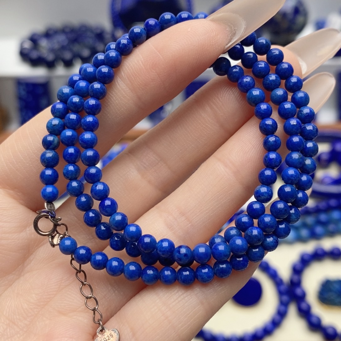 青金石未镶嵌颈饰3jia