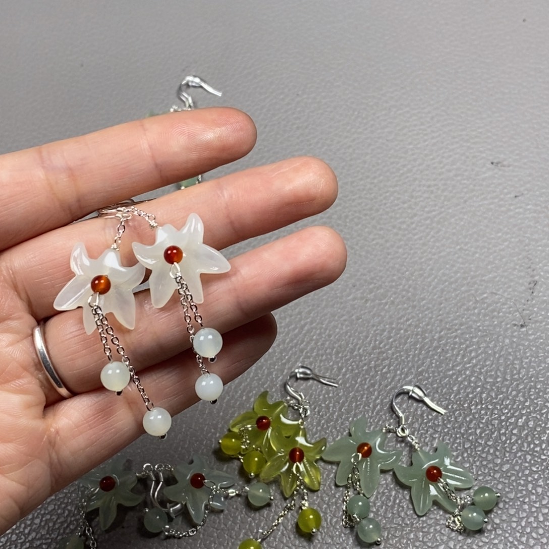 蛇纹石玉未镶嵌挂件耳饰耳环项链