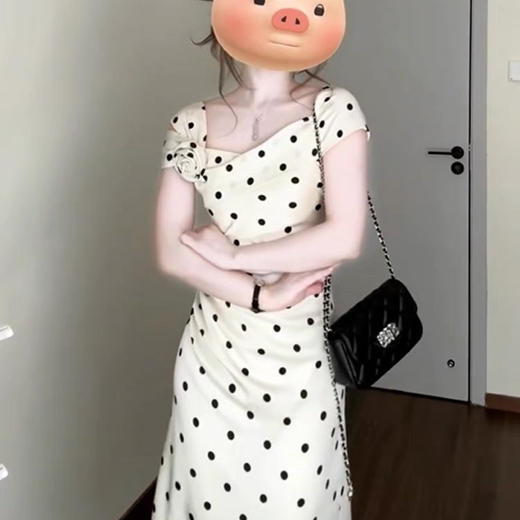 （莉莉女装）补显瘦气质法式洋气韩版宽松设计感拼接小众收腰