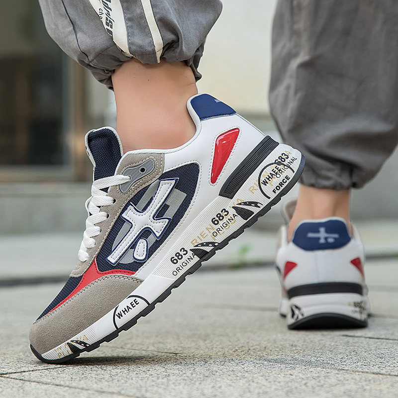 秋冬米字鞋男士老爹鞋夏季增高时尚休闲鞋百搭韩版软底轻便运动鞋